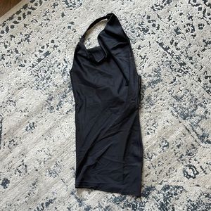 Black, Asymmetrical Halter Dress